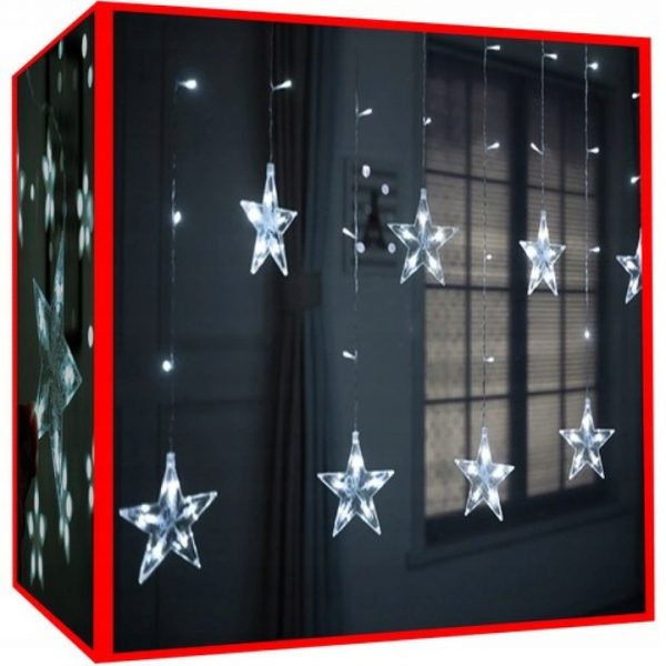 Karácsonyi világítás - csillagok 108 LED | hideg feher - egyedi dekorációt készítenek minden belső térbe, sőt a kertbe is.