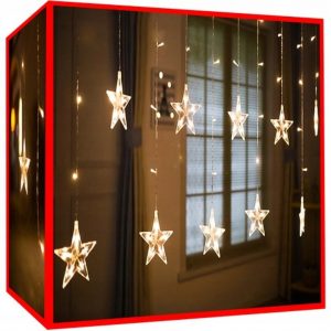 Karácsonyi világítás - csillagok 108 LED | meleg fehér - egyedi dekorációt készítenek minden belső térbe, sőt a kertbe is.