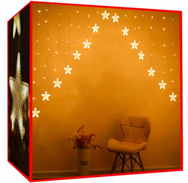 Karácsonyi világítás - csillagok 136 LED | meleg fehér - egyedi dekorációt hoz létre bármilyen belső térben, sőt a kertben is.