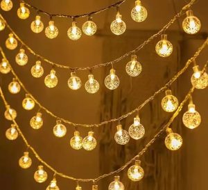 LED karácsonyi világítás - fénylánc 10m 100led | meleg fehér - Karácsonyi dekoráció, esti világítás, romantikus világítás, ablakdísznek