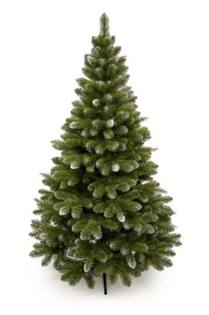 Mesterséges karácsonyfa PREMIUM DIAMOND | 1.8m - a fának vastag és bolyhos gallyai vannak, fehér végekkel, amelyek havat imitálnak.