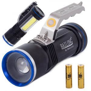 LED zseblámpa Bailong XM-L T6 - a ZOOM funkcióval. Használhatják egyenruhás szolgálatok, honvédség, vadászok, természetbarátok vagy otthoni használatra.