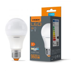 LED izzó | VIDEX E27-A60-10W-NW - energiamegtakarítás a nagy fényhatékonyságnak köszönhetően. A fényforrás fényárama: 960 Lm.