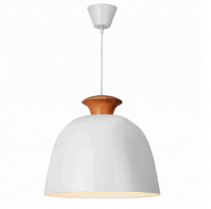 Függesztett lámpa, fehér, Aulla | Az LP-1228/1P egy olyan lámpakialakítás, amely a konyhába lesz a legalkalmasabb. Fém gallérral van ellátva, kupola alakú.