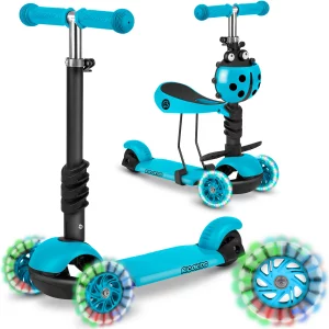 A háromkerekű roller minden gyermek szórakoztatására alkalmas. Ez a robogó lehetővé teszi, hogy a kormány elfordítása nélkül kiegyensúlyozza a testét.