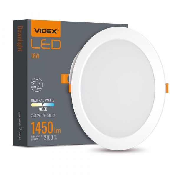 Spotlámpa, fehér, 18 W, Downlight Fixture, Videx | DLBR-18Spotlámpa, fehér, 18 W, Downlight Fixture, Videx | A DLBR-184 több előadás egy sorozaton belül segít megvilágítani a ház különböző helyiségeit.4