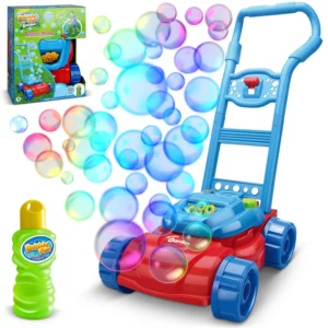 Gyermek fűnyíró buborékfújóval, kék-piros | + töltelék, a buborékok mennyisége olyan nagy, hogy gyermeke el lesz ragadtatva.