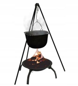 Kerti grill fedéllel és égővel | Az 56 x 56 x 39,5 cm egy strapabíró, kompakt, kandalló formájú hordozható grill, amely ideális ételkészítéshez.