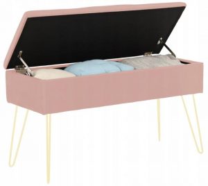 Pouf tárolóhellyel, rózsaszín, 75 x 30 x 40 cm | A PHO4583 egyszerű, modern univerzális kialakításának köszönhetően a puff ideális otthoni használatra.