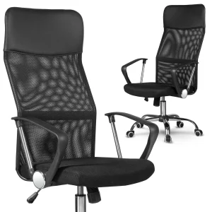 Sidney irodai szék, fekete, mikrohálós, eredeti megjelenés fekete színben, könnyen illeszkedik bármilyen enteriőrbe és praktikus dekorációt formál.