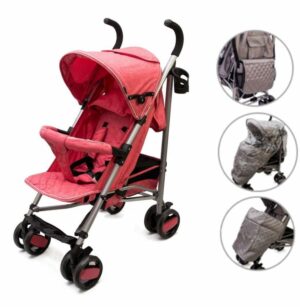 Babakocsi tartozékokkal, + esernyő, 6-36 hónap | A rózsaszín 6 hónapos és 3 éves kor közötti, legfeljebb 15 kg súlyú gyermekek számára készült.