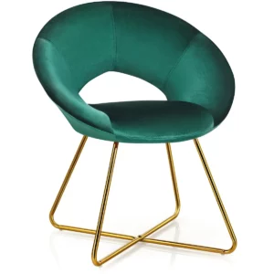 Accent Velvet fotel | Röviden, a sötétzöld minden helyiséghez illik. Kiváló minőségű vas aranyozott lábakból és masszív vázból készült.