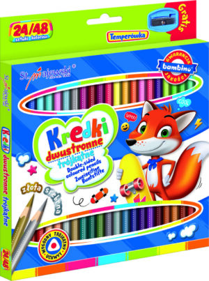 Ceruzák, kétoldalas, háromszögletű + reszelő | 24/48 színek, nagyon népszerűek a gyerekek körében, és az egyik alapvető rajzeszközt képviselik.