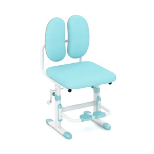 Ergonomikus, állítható magasságú gyermekszék | kék, dupla háttámlája van, amely segít jól illeszkedni a gyermekek hátának görbületéhez.
