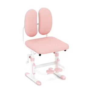 Ergonomikus, állítható magasságú gyermekszék | rózsaszín, dupla háttámlával rendelkezik, amely segít jól illeszkedni a gyermekek hátának görbületéhez.