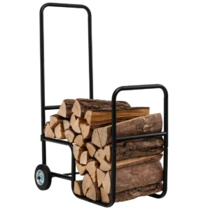 Fa kocsi, fekete | 50 kg tűzifa szállítására és tárolására szolgál. Mondjon búcsút a fa időigényes és fáradságos szállításának!