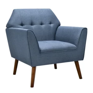 Fotel fa lábakkal, 76 x 74 x 84 | kék, kényelmesebb részletekkel tervezték, beleértve a széles, ergonomikus háttámlát.