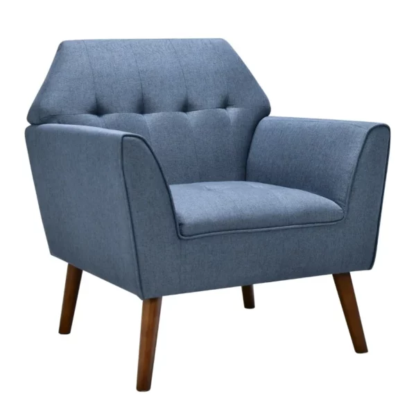 Fotel fa lábakkal, 76 x 74 x 84 | kék, kényelmesebb részletekkel tervezték, beleértve a széles, ergonomikus háttámlát.