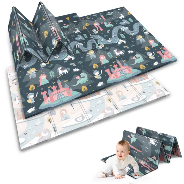 Gyerekszivacs szőnyeg, összecsukható, 200 x 150 x 1 cm, Nukido | NK-341, kényelmet biztosít babájának játék közben és kúszni tanulni!