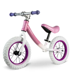 Gyermek egyensúlykerékpár, Ricokids | fehér-rózsaszín, javítja a koncentrációt, jobb mozgáskoordinációra tesz szert, kalandba kezd fizikai aktivitással.