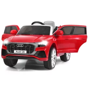 Gyermek elektromos autó Audi Q8 | a piros garantáltan szórakoztatja a kicsiket, különösen a szabadban. 3-8 éves gyermekek számára.