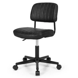Irodai szék, PU bőr, forgatható, 120 kg-ig | fekete, fontos és fontos kiegészítője az íróasztalnak a munkahelyen, otthon az irodában vagy a gyerekszobában.