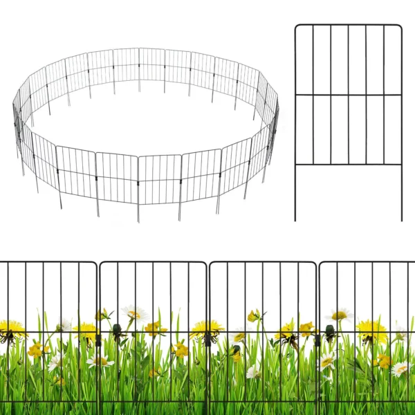 Kerti kerítés, fém | 25 db egy sokoldalú kerítés, amelyet az út szélére, a kertbe vagy a virágágyásba építhet, hogy hatékonyan blokkolja az állatokat.