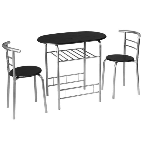 RÉtkezőgarnitúra 2 fő részére, fekete | asztal + székek, tökéletesen illeszkedik otthonába. A fából készült kerek asztal és 2 szék könnyen összeszerelhető