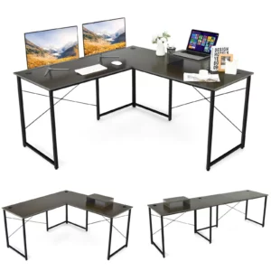 Számítógép asztal, L alakú, 240 cm | rusztikus barna, 2 különböző kibontási formában variálható, különböző típusú házhoz használható.