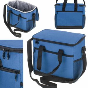 Termikus piknik táska, 31 x 18 x 27 cm, 16 l | kék szinte nélkülözhetetlen termék a szabadidős kirándulásokhoz, hogy hidegen élvezhessük az italt.
