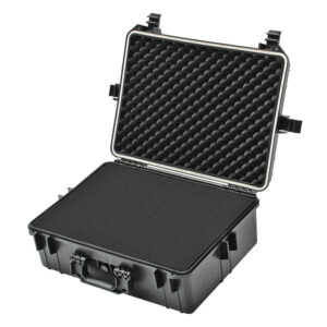 Vízálló bőrönd fotófelszereléshez, 35 l, Outdoor XXL | fekete, érzékeny tárgyak szállítására alkalmas, négy zárással. Anyaga: polipropilén PP.