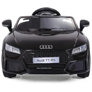 Gyermek elektromos autó Audi TT RS | fekete remek ajándék lesz a kicsiknek. Kézzel vagy távirányítóval vezérelhető.