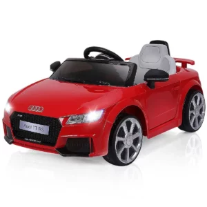 Gyermek elektromos autó Audi TT RS | piros remek ajándék lesz a kicsiknek. Kézzel vagy távirányítóval vezérelhető.