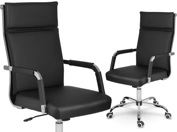 Koiba irodai szék, forgó, 120 kg-ig | a fekete fontos és fontos kiegészítője az íróasztalnak a munkahelyen, otthon az irodában vagy a gyerekszobában.