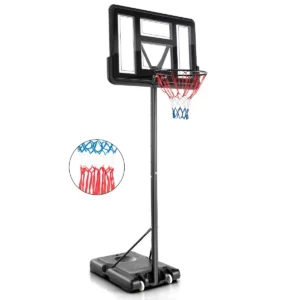 Kosárlabda kosár, állítható, + 2 háló | 3,5 m könnyen állítható magasságú mechanizmussal van felszerelve. Hosszú távú kültéri használatra alkalmas.