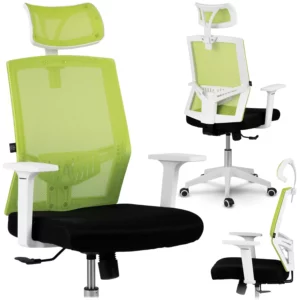 Rotar irodai szék, forgatható, 120 kg-ig | zöld, olyan emberek számára készült, akik értékelik a kényelmet és a modern stílust. Ülésmagasság-állítással rendelkezik.