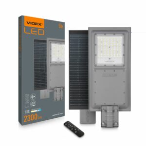 Solar LED utcai lámpa, 2300 lm | A VIDEX ötvözi a környezetbarát napenergiát a nagy teljesítménnyel a hatékony kültéri világítás érdekében.