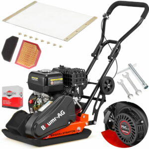 Vibrációs lemez, BRIGGS&STRATTON, 90 kg | A BAUMR-AG hatékonyan tömöríti a talajt, homokot és kavicsot, ideális építkezésekhez és tereprendezéshez.