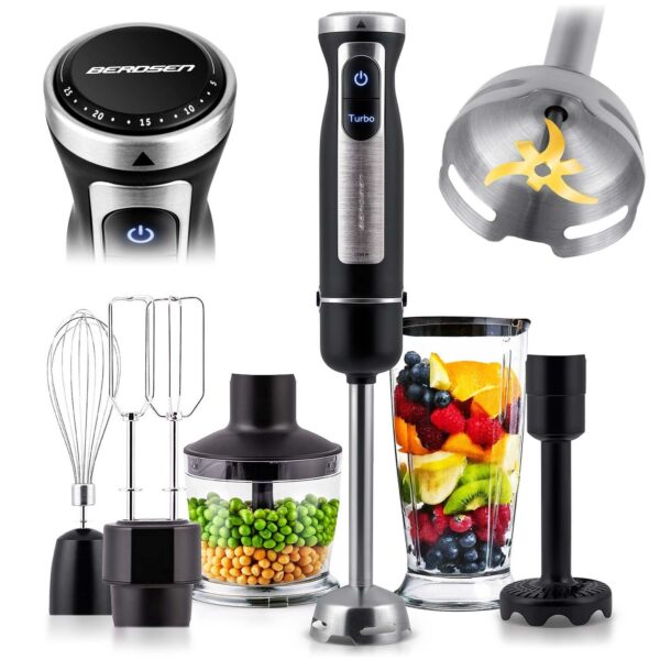 Kézi turmixgép BD-754, 1500W | Berdsen nagy teljesítményű és gyors turmixgép, ideális levesekhez, turmixokhoz, szószokhoz vagy bébiételekhez.
