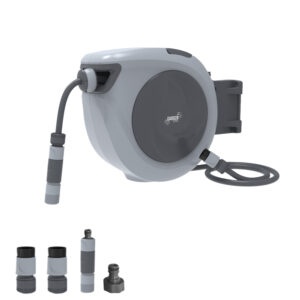 Automata tömlődob, 35 m, szürke | A Garden Line praktikus és kényelmes öntözési megoldást kínál automatikus feltekeréssel.