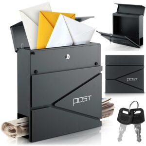 Postafiók HM-862, 37x37x10,5 cm, antracit | Humberg a modern dizájnt a praktikus megoldással ötvözi a levelek biztonságos átvétele érdekében.
