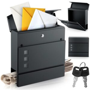 Postafiók HM-863, 37x37x10,5 cm, antracit | Humberg a modern dizájnt a praktikus megoldással ötvözi a levelek biztonságos átvétele érdekében.