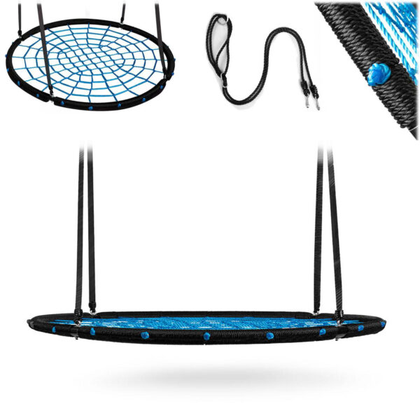 Kerti hinta NS-104, 120cm, fekete-kék | Neo-Sport kényelmes és biztonságos helyet kínál a szórakozáshoz gyerekeknek és felnőtteknek.
