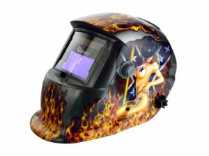 Önsötétedő hegesztősisak PROFI FLAME | A GEKO hegesztés közbeni szem- és arcvédelemre szolgál a szikrák, fröccsenések, valamint a káros UV- és IR-sugárzás ellen.