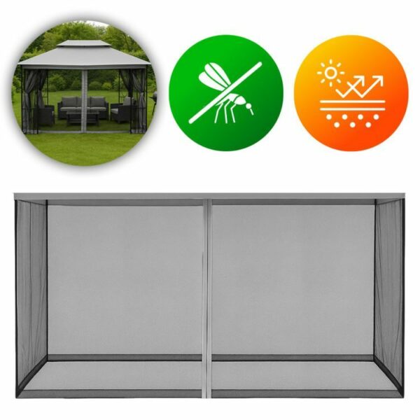 Szúnyogháló kerti pavilonhoz, 3x4m, szürke | A MultiGarden egy praktikus kiegészítő kerti pavilonokhoz, amely hatékony védelmet nyújt a rovarok ellen.
