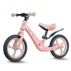 Gyerek futóbicikli FUNNU, rózsaszín | Ricokids ideális 2 éves kortól gyermekek számára, akik az egyensúlyozást tanulják, és klasszikus kerékpározásra készülnek.