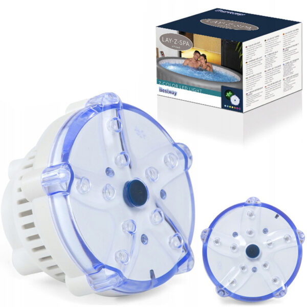LED medencevilágítás, 6x9cm | Bestway akár hét színmódot kínál, és kellemes hangulatot teremt az esti úszáshoz.