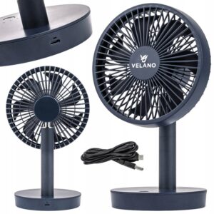 Asztali ventilátor VELWEBS0018, fekete | Velano három légáramlási sebességet és oszcillációt kínál a munkafelület egyenletes hűtéséhez.