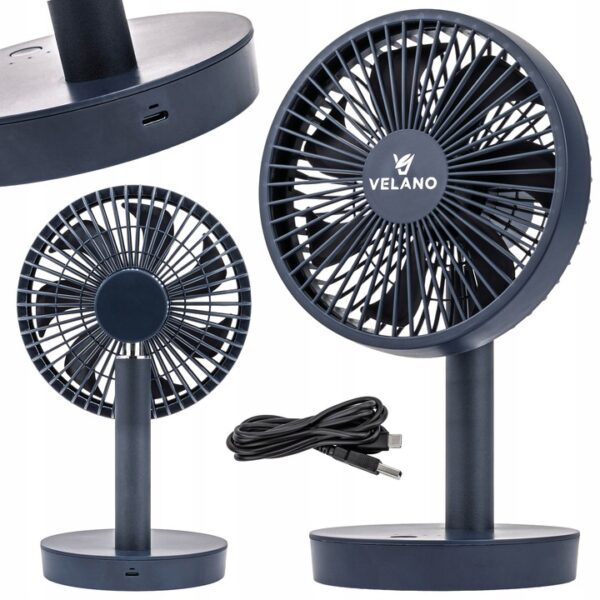 Asztali ventilátor VELWEBS0018, fekete | Velano három légáramlási sebességet és oszcillációt kínál a munkafelület egyenletes hűtéséhez.