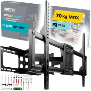 A 32-80″, 70kg | Humberg TV-tartó szilárdan és biztonságosan tartja a TV-jét, miközben lehetővé teszi a kényelmes döntést és forgatást.